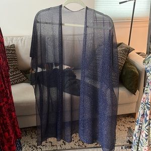 Navy sheer sparkle plus wedding event shawl free size 2X 1X 3X gorgeous